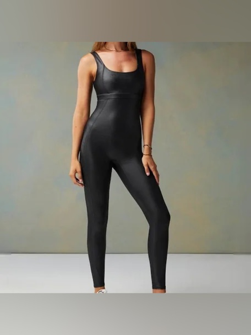 Fabletics large Motion365+ Shine Jumpsuit Black One Piece Unitard NWT - Picture 2 of 11
